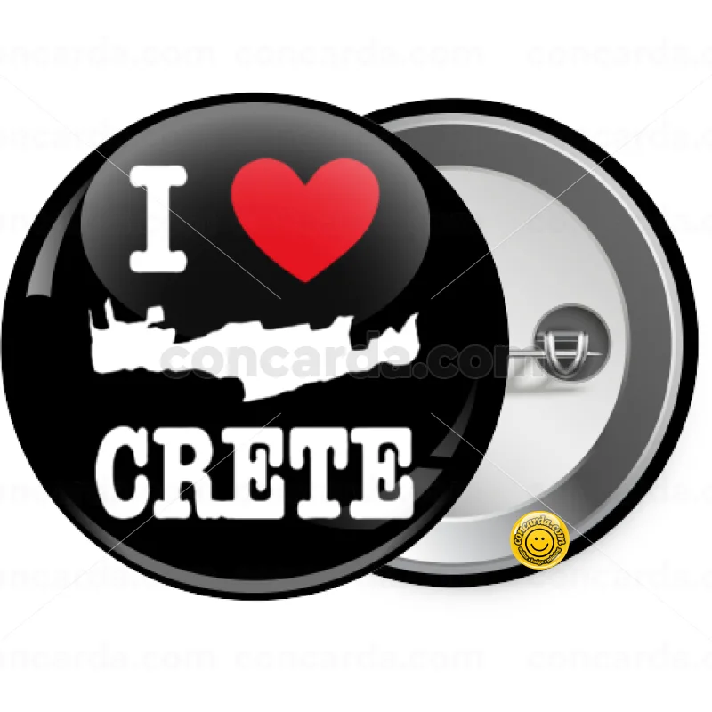 I Love Crete — Κονκάρδα Στρογγυλή, Παραμάνα 25mm