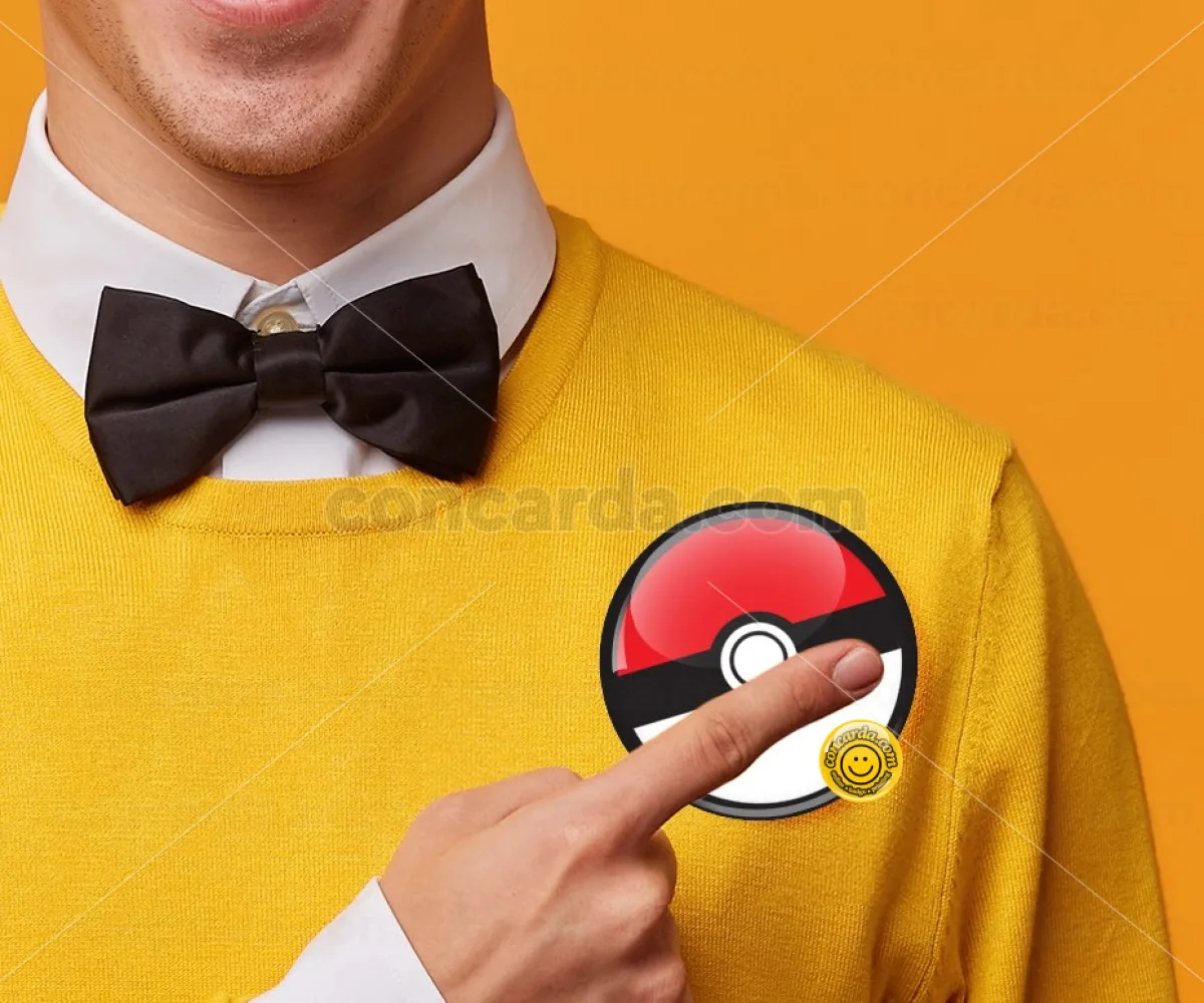 Pokemon ball — Κονκάρδα Στρογγυλή, Παραμάνα 75mm