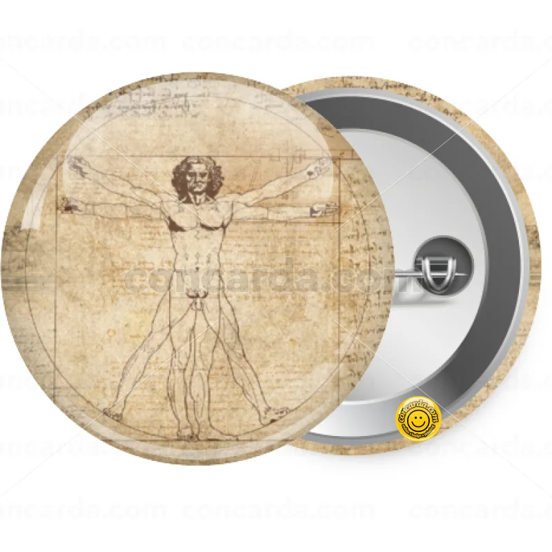 Leonardo da vinci Vitruvian Man — Κονκάρδα Στρογγυλή, Παραμάνα 25mm