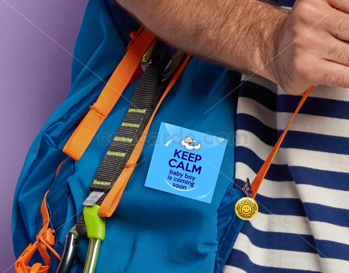 KEEP CALM baby boy is coming soon!!! — Κονκάρδα Angular, Παραμάνα 50mm
