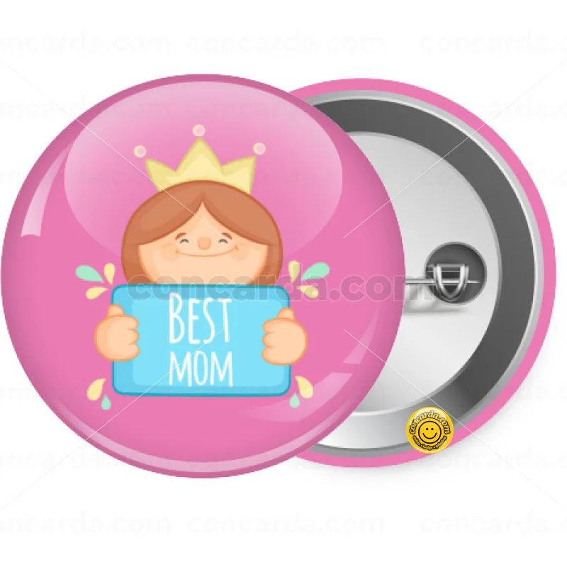 Best mom Princess — Κονκάρδα Στρογγυλή, Παραμάνα 25mm
