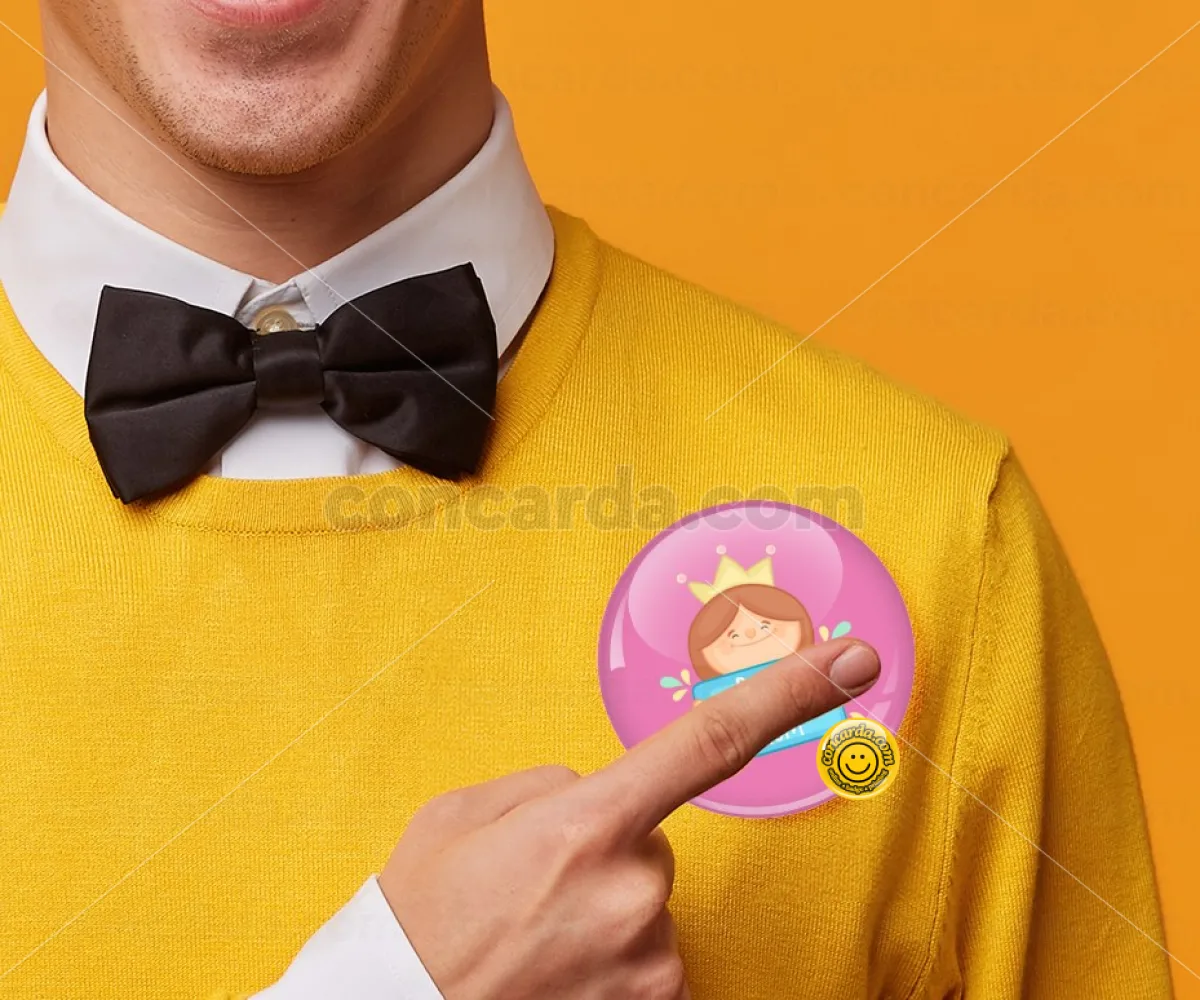Best mom Princess — Κονκάρδα Στρογγυλή, Παραμάνα 75mm