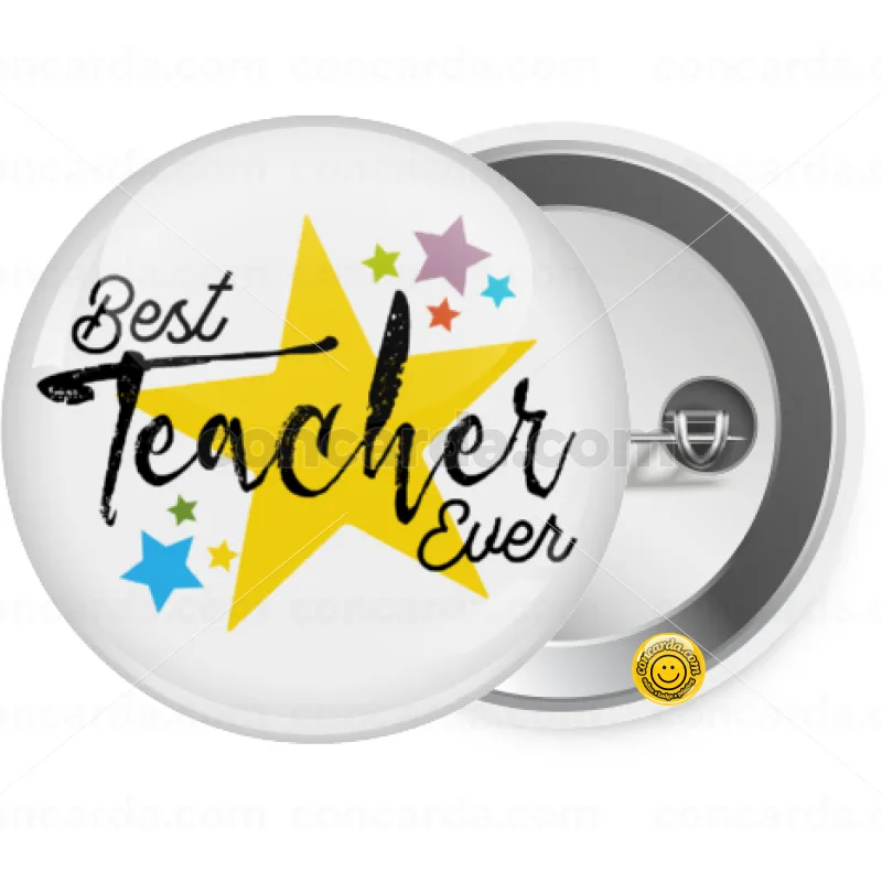 Teacher super star!!! — Κονκάρδα Στρογγυλή, Παραμάνα 25mm