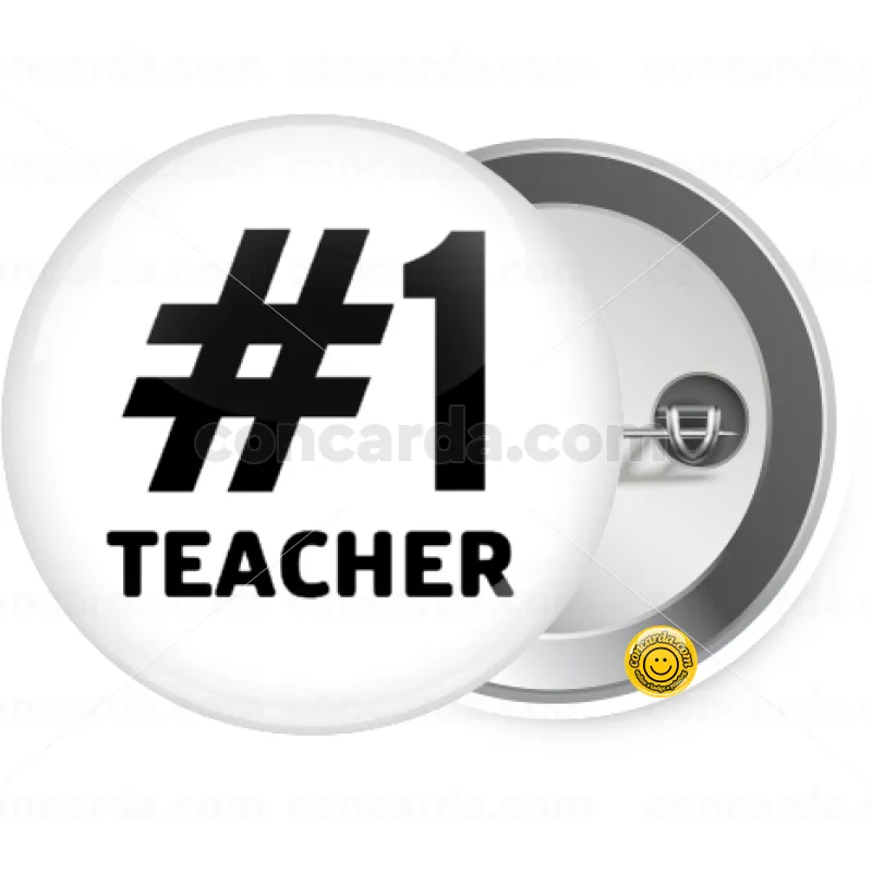 #1 teacher — Κονκάρδα Στρογγυλή, Παραμάνα 25mm