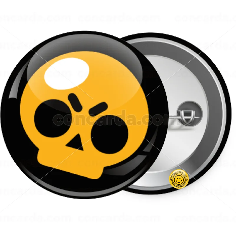 Brawl Stars Skull — Κονκάρδα Στρογγυλή, Παραμάνα 25mm