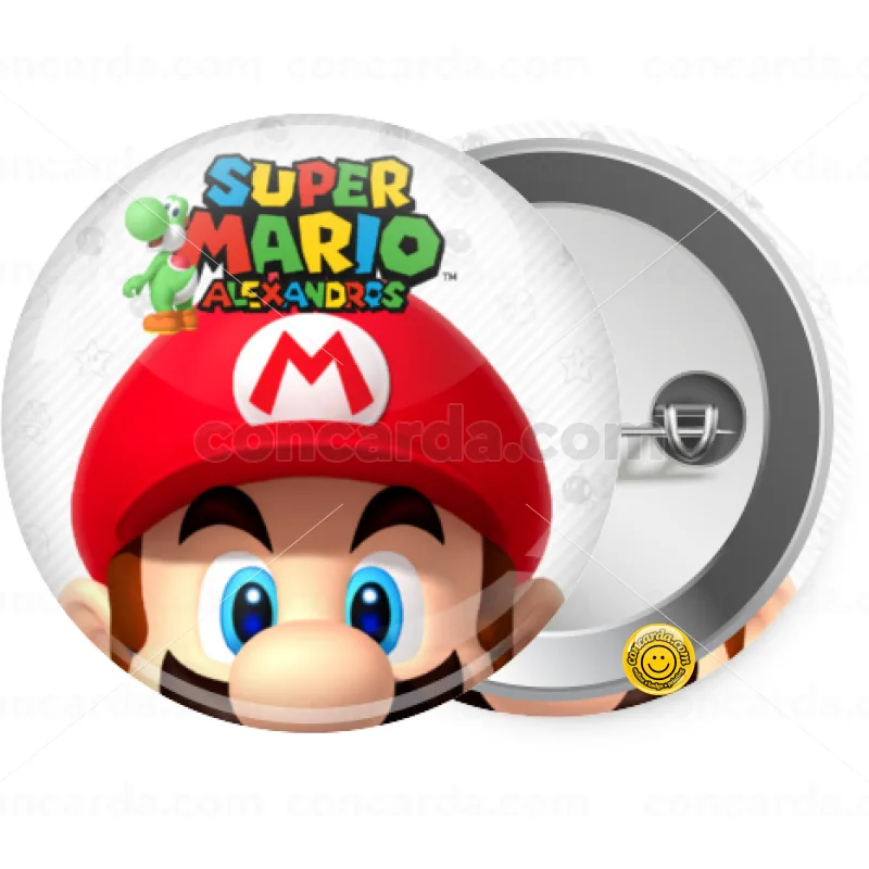 Super mario head — Κονκάρδα Στρογγυλή, Παραμάνα 25mm