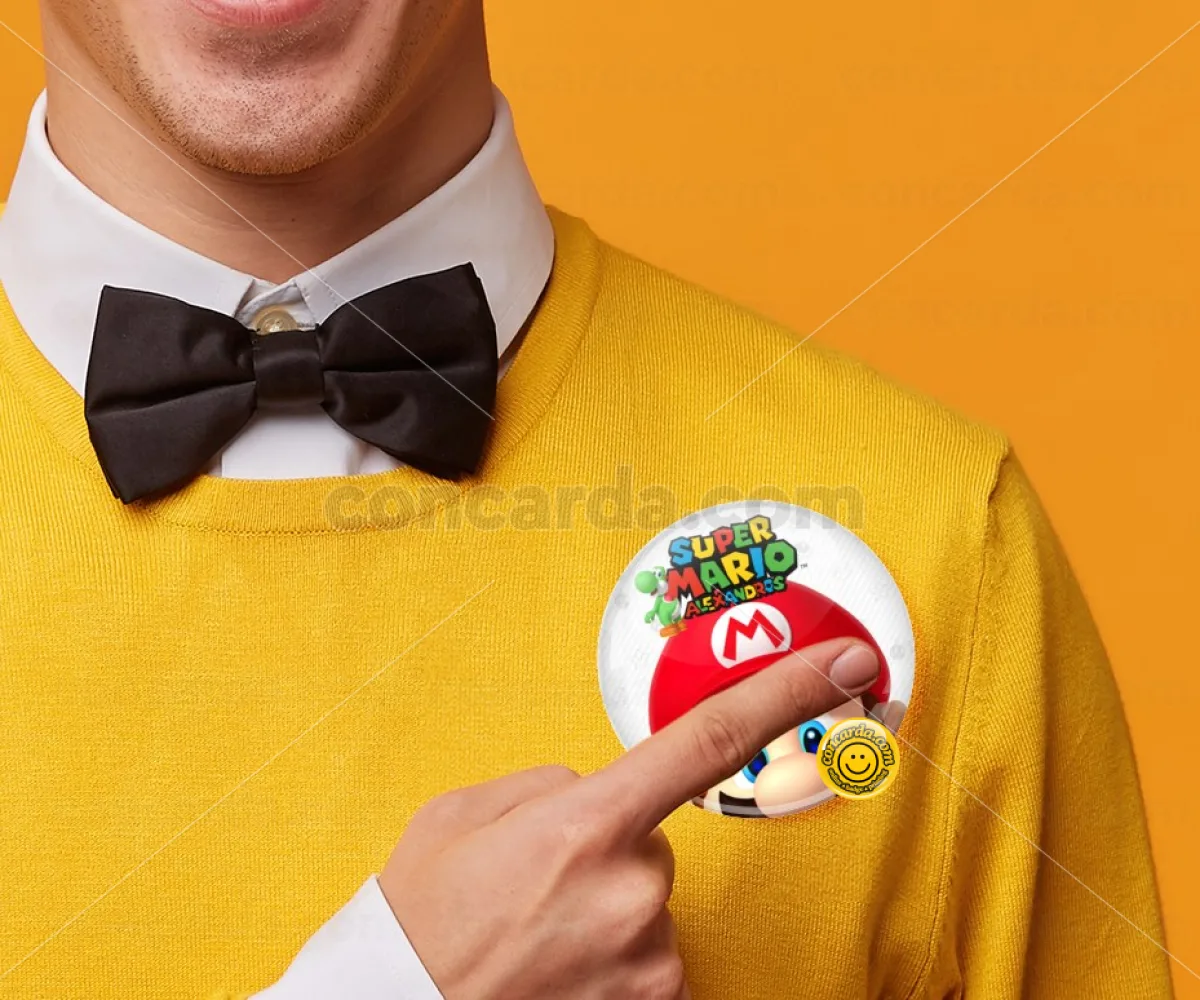 Super mario head — Κονκάρδα Στρογγυλή, Παραμάνα 75mm