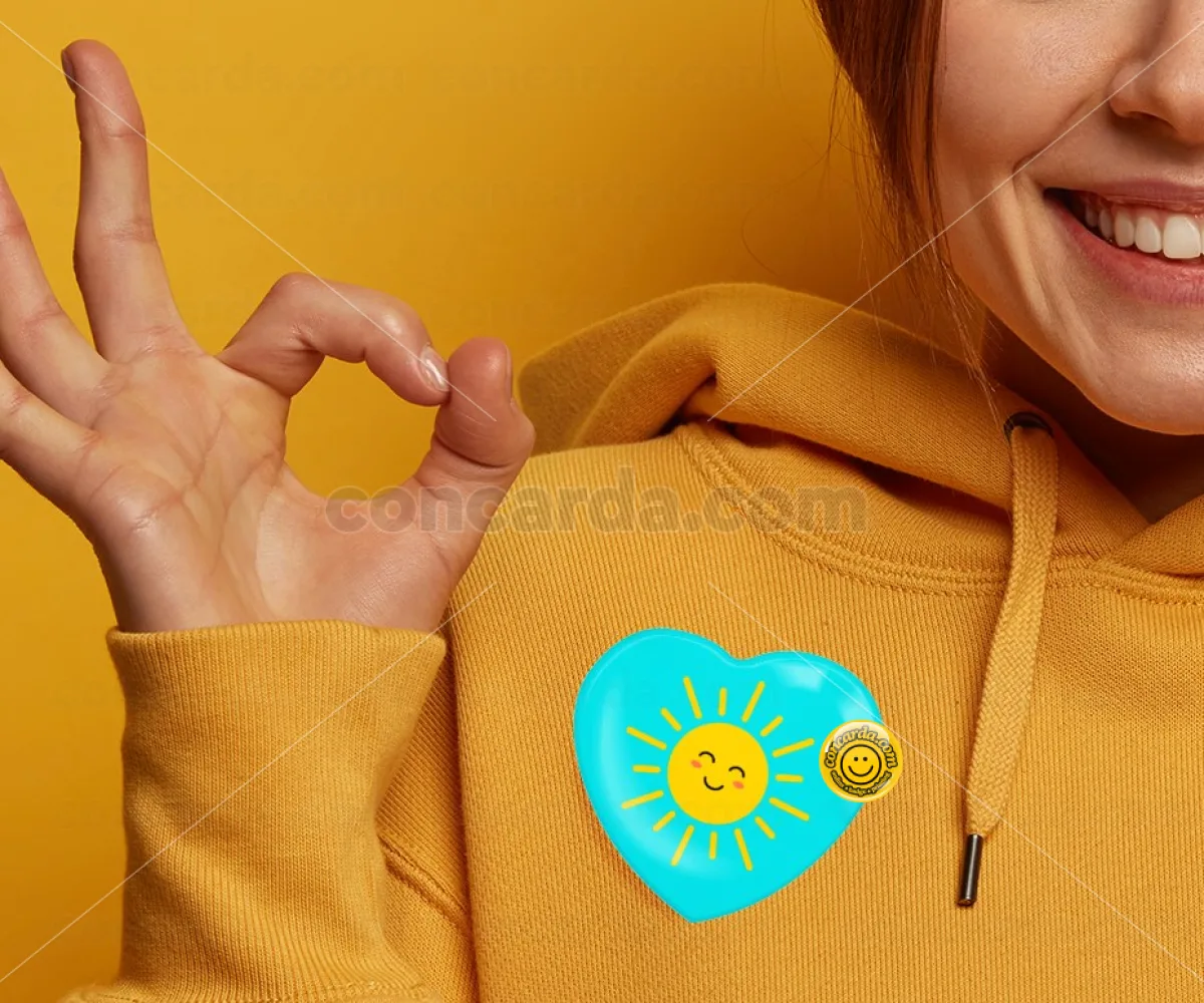 Happy sun — Κονκάρδα Καρδιά 57mm