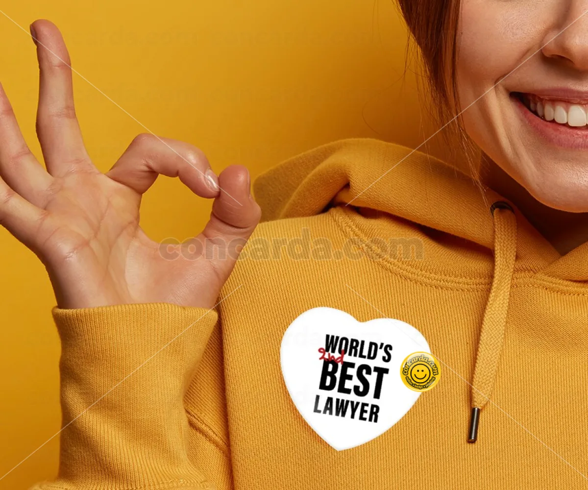 2nd, World Best Lawyer — Κονκάρδα Καρδιά 57mm