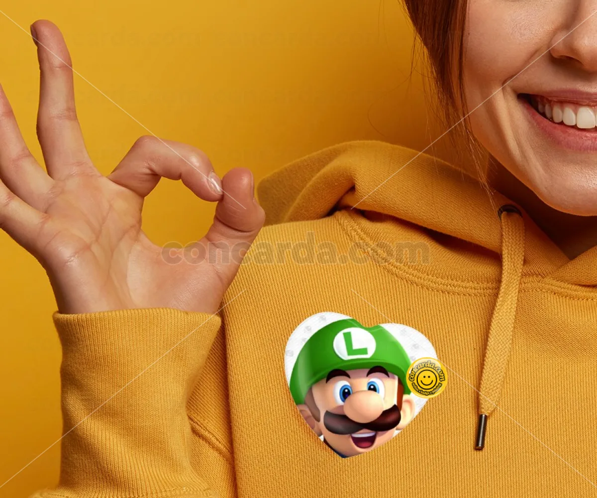 Super mario Luigi — Κονκάρδα Καρδιά 57mm