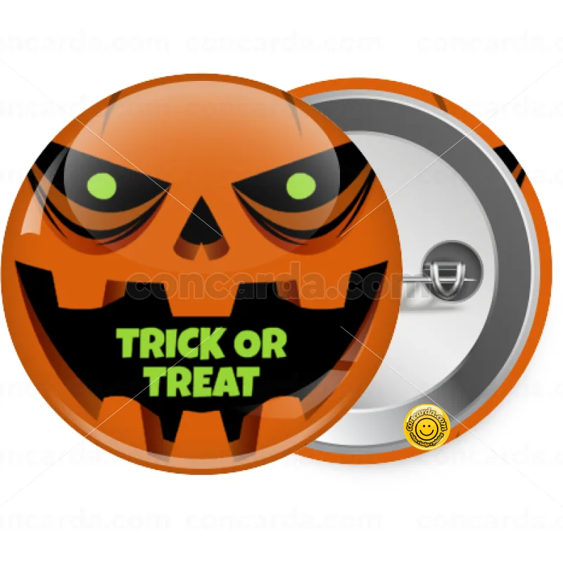 Halloween trick or treat Pumpkins — Κονκάρδα Στρογγυλή, Παραμάνα 25mm