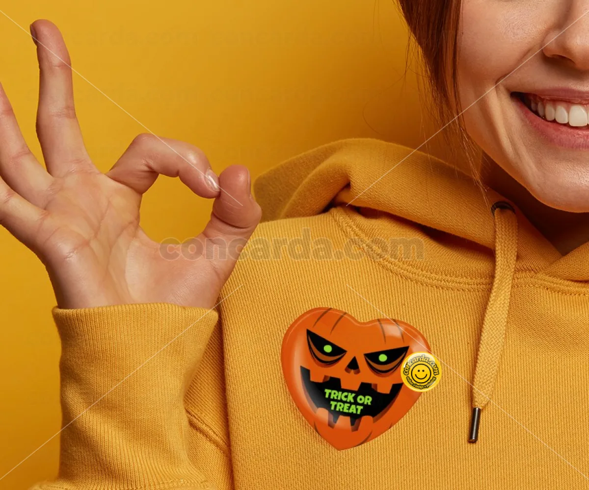 Halloween trick or treat Pumpkins — Κονκάρδα Καρδιά 57mm