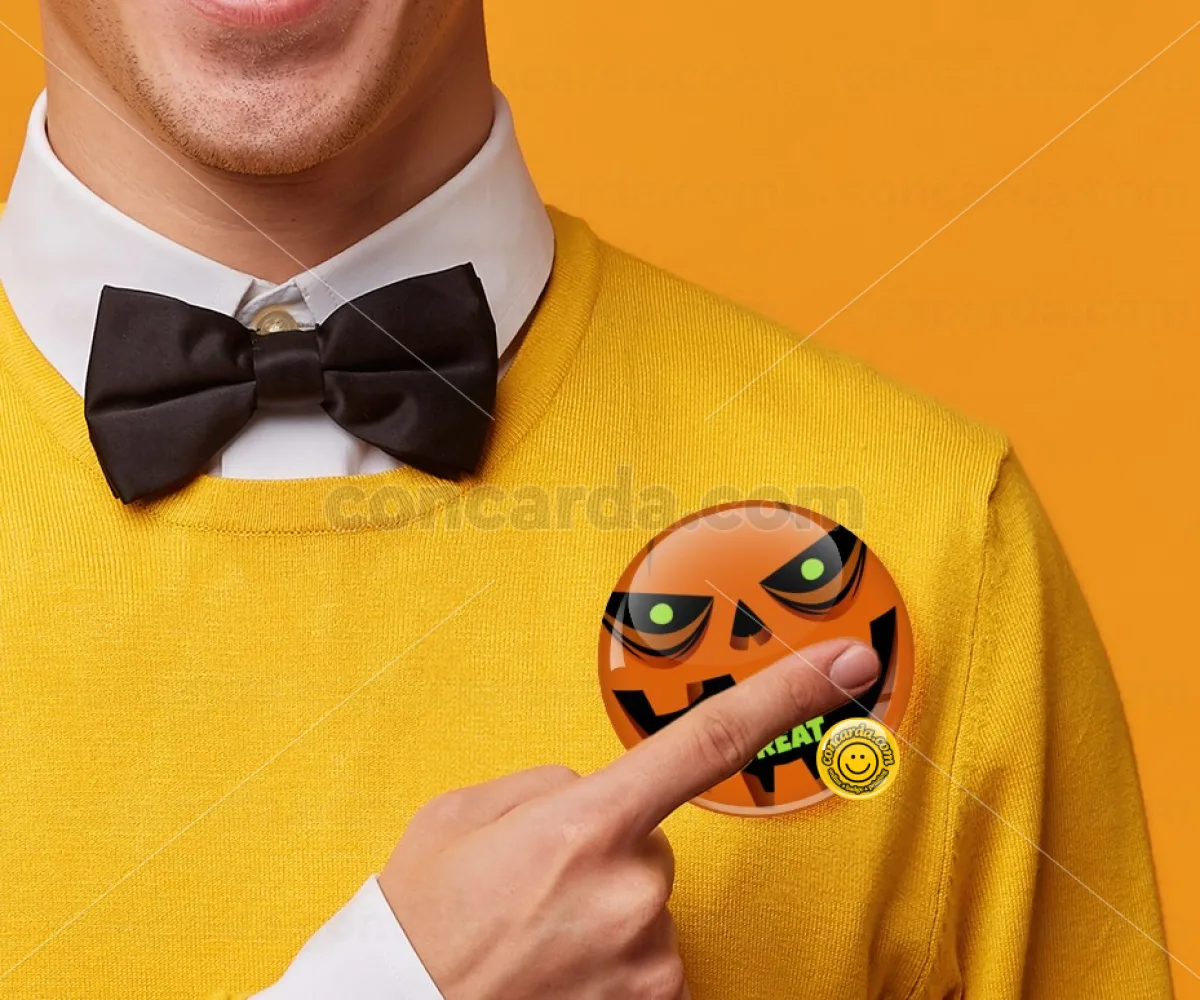 Halloween trick or treat Pumpkins — Κονκάρδα Στρογγυλή, Παραμάνα 75mm