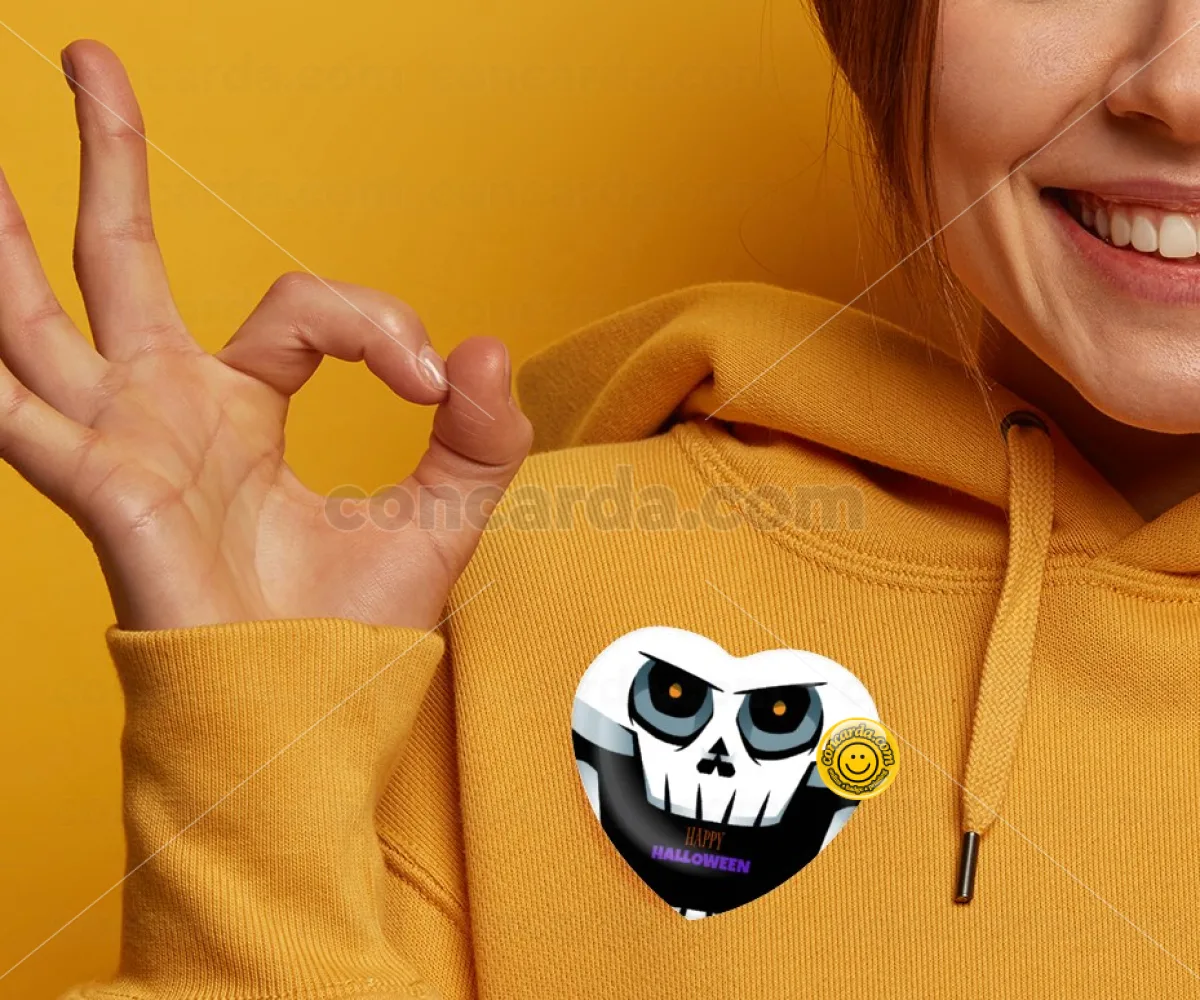 Halloween trick or treat Skeleton — Κονκάρδα Καρδιά 57mm