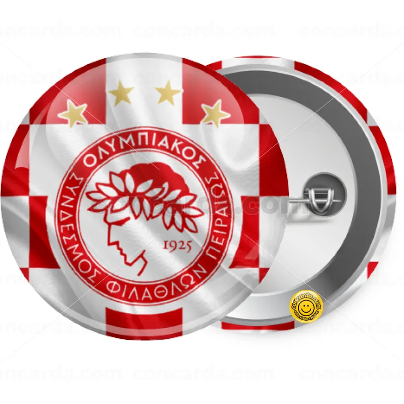 Olympiakos flag — Κονκάρδα Στρογγυλή, Παραμάνα 25mm