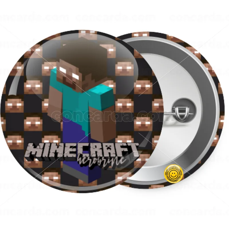 Minecraft herobrine — Κονκάρδα Στρογγυλή, Παραμάνα 25mm